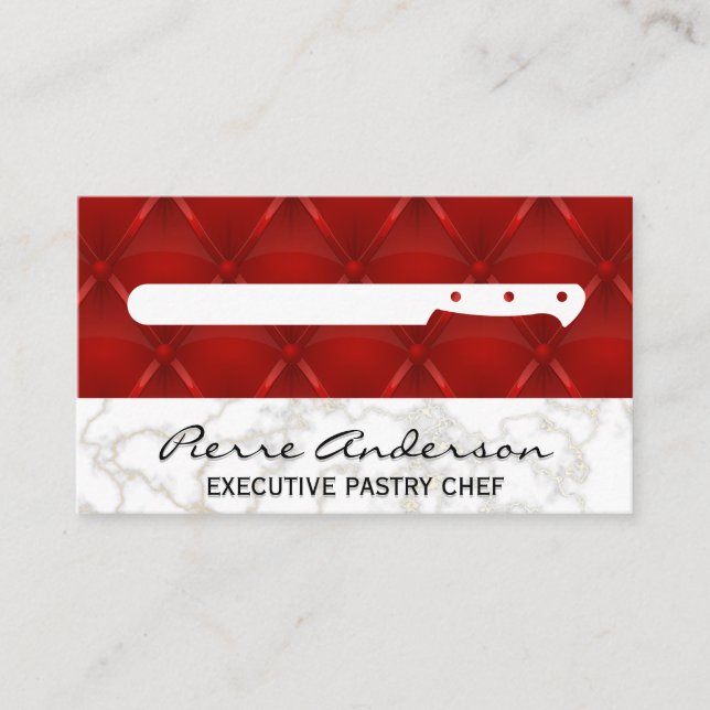 Kulinarisches Messer Leder Upholster Hintergrund Treuekarte (Vorderseite)