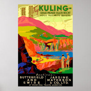 Kuling Vintages chinesisches Reiseplakat. Poster