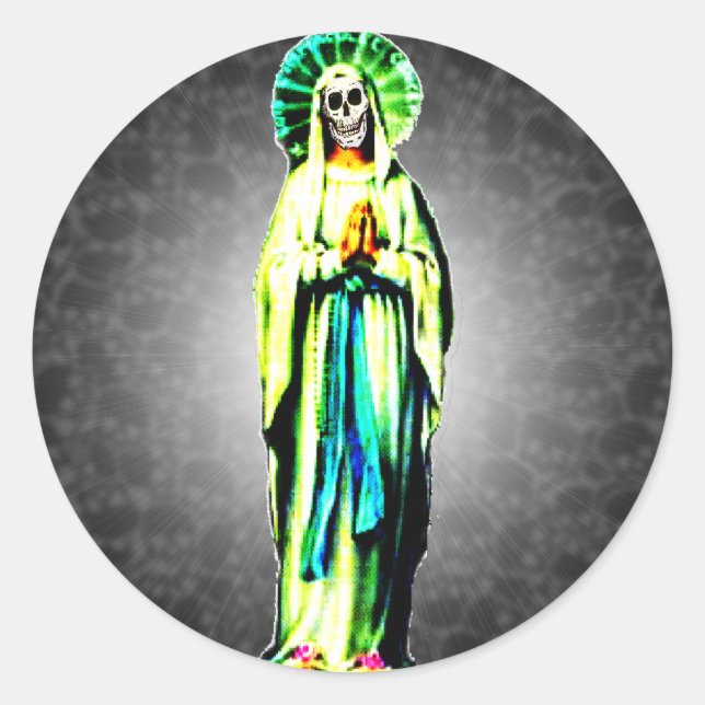 Kult von Santa Muerte Runder Aufkleber (Vorderseite)