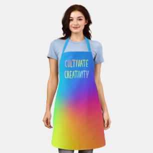 "Kultiviere Kreativität" Regenbogen Schürze