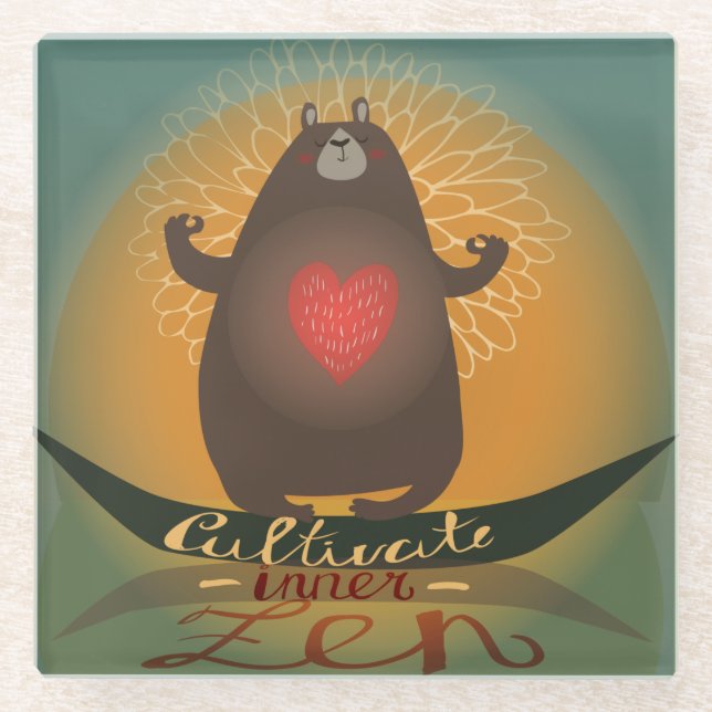 Kultivieren des inneren Zen Glasuntersetzer (Vorderseite)