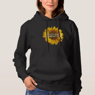 Kultivieren von Empathie Retro bedrückte Sonnenblu Hoodie