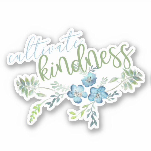 Kultivieren von Güness Boho Blue Flowers Sticker (Vorderseite)