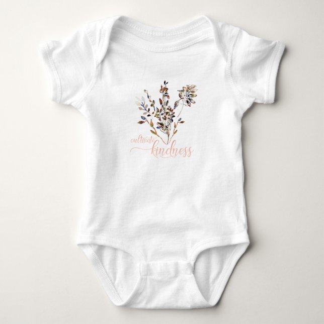 Kultivieren von Kindness Floral Baby Strampler (Vorderseite)