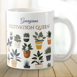 Kultivierung der Königin Pflanze Gartenarbeit Kaffeetasse