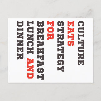 Kultur Essen Strategie für Frühstück, Mittag-und m Postkarte