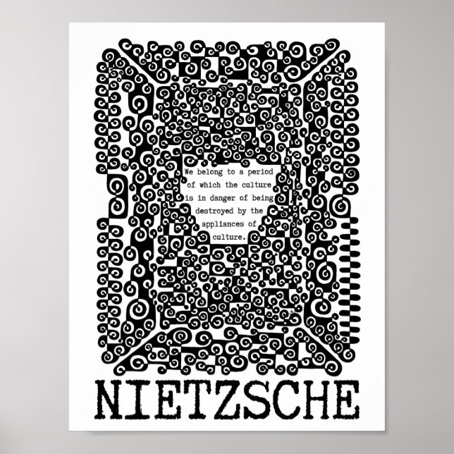 KULTUR ist in der Gefahrenphilosophie Zitat Nietzs Poster (Vorne)