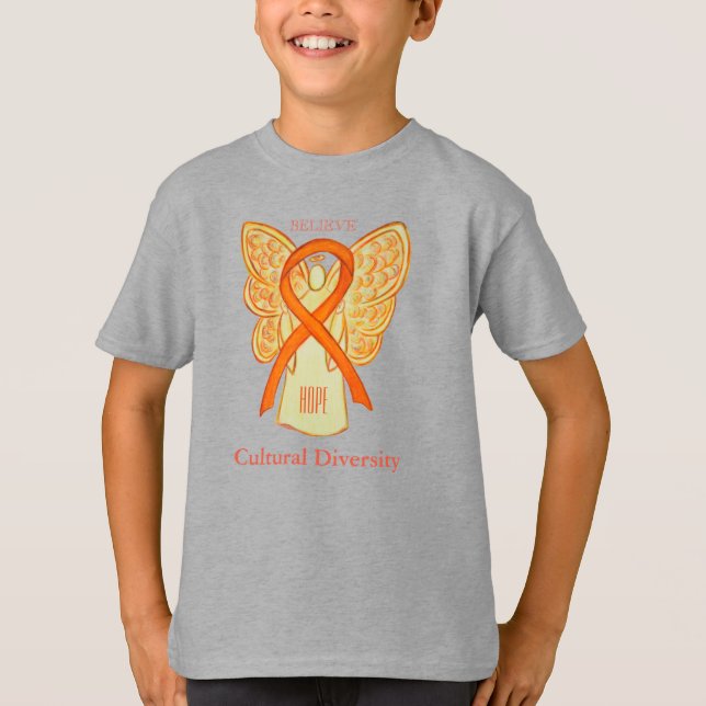 Kulturbewusstsein Orange Ribbon T - Shirt Diversit (Vorderseite)
