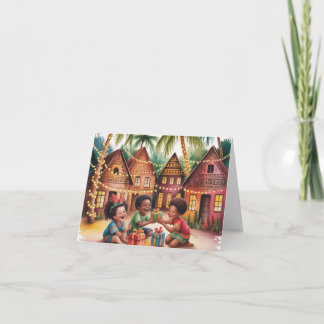 Kulturelle Familien-Weihnachtskarte Feiertagskarte