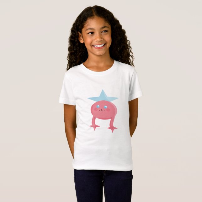 Kulturelle Kids Art Design Fee Pink Blue T-Shirt (Vorne ganz)