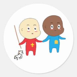 Kulturelle Kinder Kunst Babies St. Nicholas Sinter Runder Aufkleber