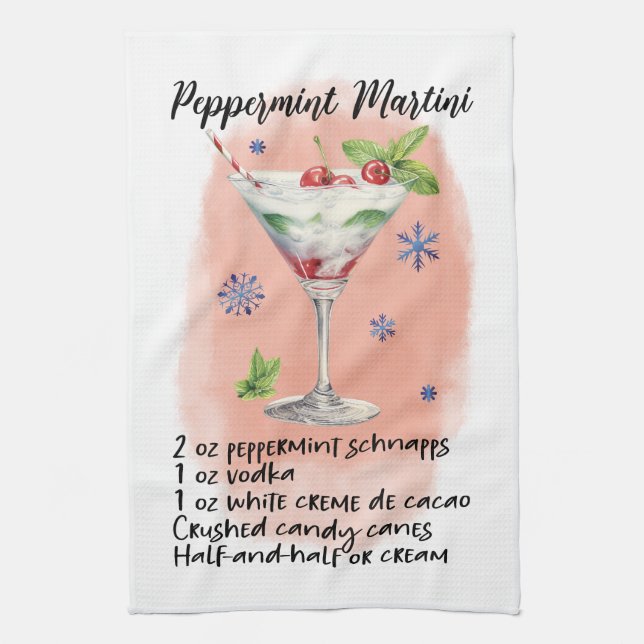 Kulturelle Sehenswürdigkeiten: Peppermint Martini  Geschirrtuch (Vertikal)