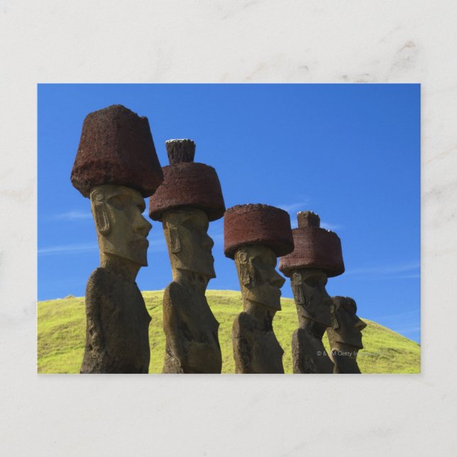 Kulturelle Statuen, Osterinsel, das Polynesien Postkarte (Vorderseite)