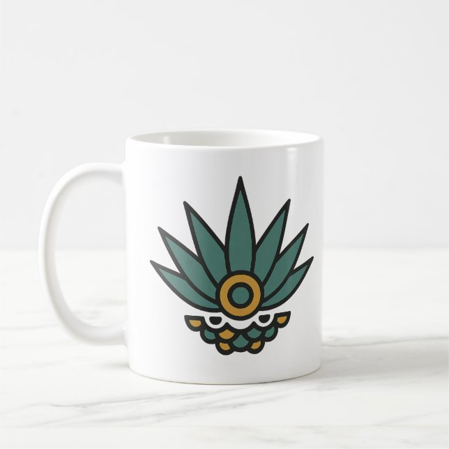 Kultureller Symbolismus - Agave, Eagle & Schlange  Kaffeetasse (Links)