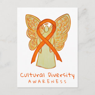 Kulturelles Diversity Orange Bewusstsein Kunst, Di Postkarte