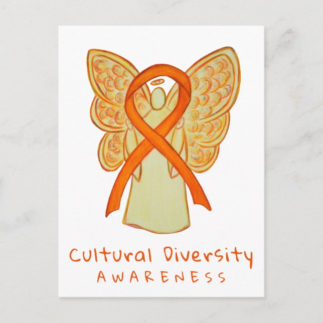 Kulturelles Diversity Orange Bewusstsein Kunst, Di Postkarte (Vorderseite)