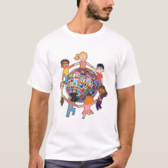 Kulturelles Diversity Welt Flaggen Unterschiedlich T-Shirt (Vorderseite)