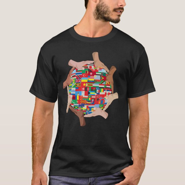 Kulturelles Diversity Welt Flaggen Unterschiedlich T-Shirt (Vorderseite)