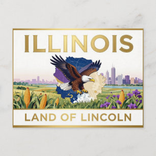 Kulturelles Symbol des Prairiestaates ILLINOIS Postkarte