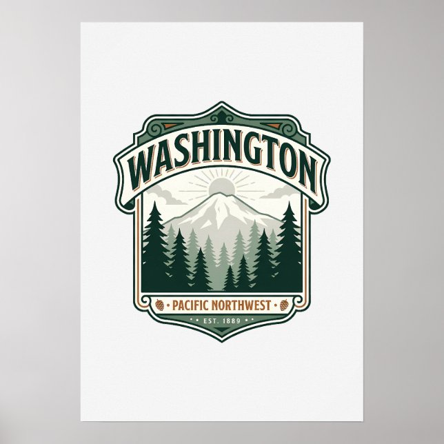 Kulturerbe des Bundesstaates Washington Poster (Vorne)