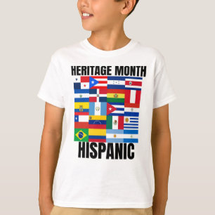 Kulturerbe Monat Hispanische Landesflaggen T-Shirt