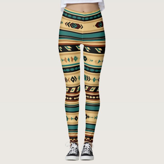 Kulturgeometrische Linien Leggings (Vorderseite)