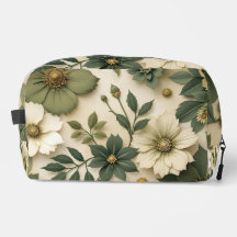 Kulturtasche grünes Blumenmuster