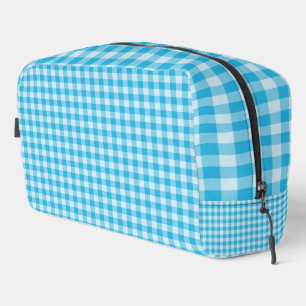 Kulturtasche mit blauem Karomuster Waschbeutel