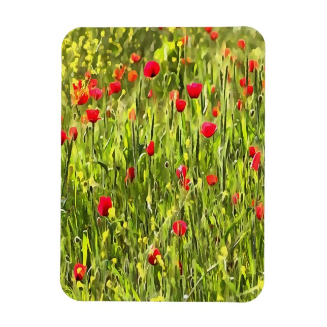 Kulturwiese Mohnlandschaft Magnet (Vertikal)