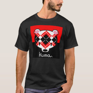 Kuma-Chan schwarze n Rot-Raute T-Shirt