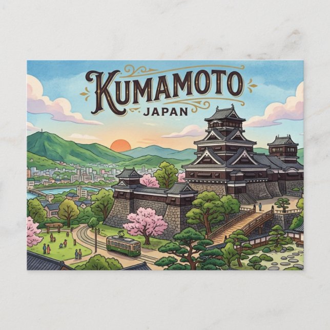 Kumamoto-Ansichtskarte Postkarte (Vorderseite)