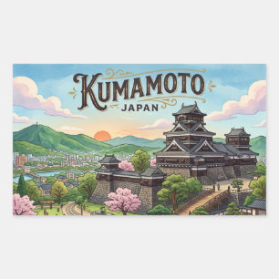 Kumamoto-Postkarte Rechteckiger Aufkleber