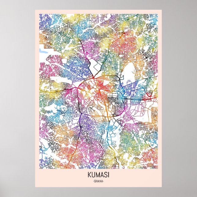 Kumasi Ghana City Map Poster (Vorne)