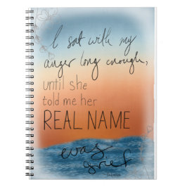 Kummer und Zorn Zitat Blumendruck Notizblock