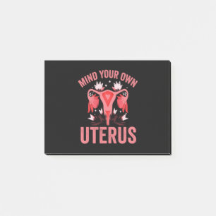 Kümmere dich um deinen eigenen Uterus Abtreibung V Post-it Klebezettel