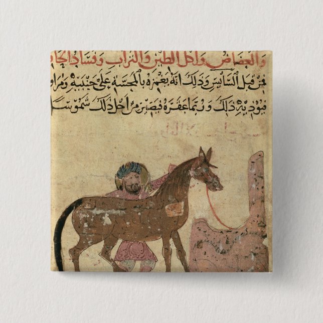 Kümmerte sich für das Pferd, Illustration Button (Vorderseite)