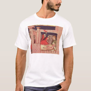 Kümmerte sich für einen verletzten Mann in einem T-Shirt
