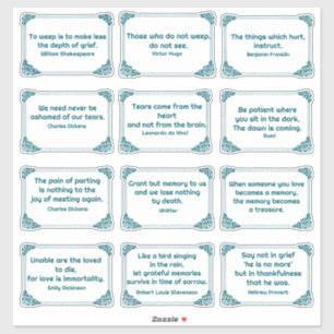 Kummerzitate in der Ecke der Rose Tief Aquamarin w Aufkleber