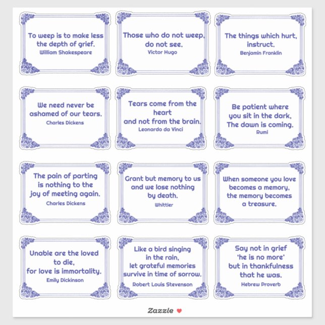 Kummerzitate in der Rose Aufkleber (Blatt)