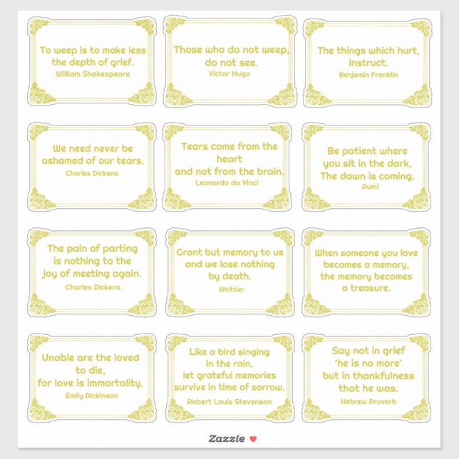 Kummerzitate in der Rose Aufkleber (Blatt)