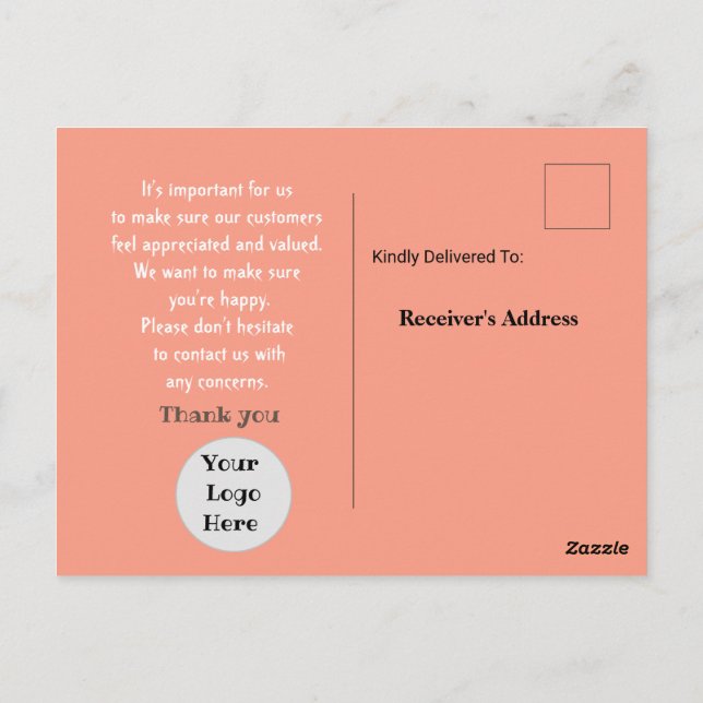 Kümmre eines Kunden Postkarte (Rückseite)