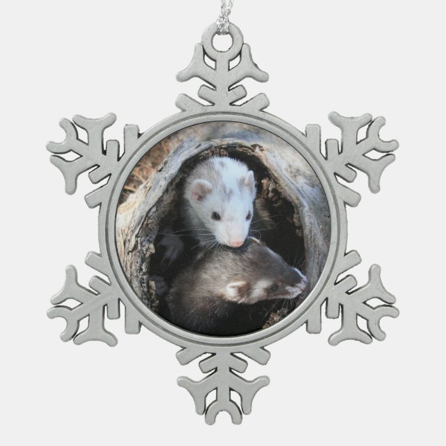 Kumpel Schneeflocken Zinn-Ornament (Vorderseite)
