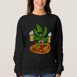 Kumpels fürs Leben Bier und Weed-Knospen Pizza Sweatshirt