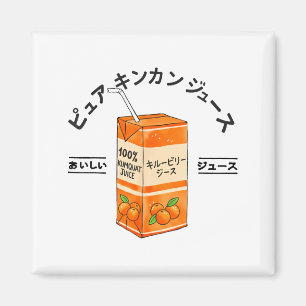 Kumquat Japanischer Fruchtsaft Japan Kanji Jungen Magnet