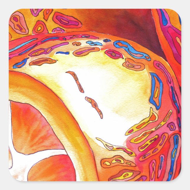 Kumquats-Zitrusfrüchte Quadratischer Aufkleber (Vorderseite)