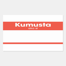 "Kumusta Ako Si" Hallo Mein Name ist Red Nametag