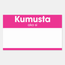 "Kumusta Ako Si" hallo mein Name ist rosa Nametag