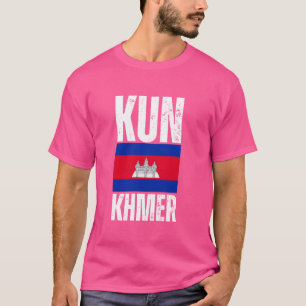 Kun Khmer Cambodia Flag Vintag T-Shirt