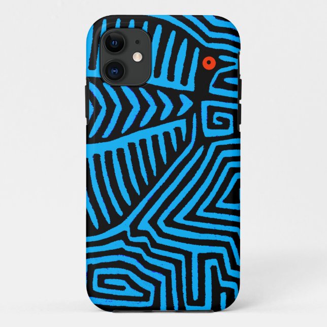Kuna Indian Blue Bird Case-Mate iPhone Hülle (Rückseite)
