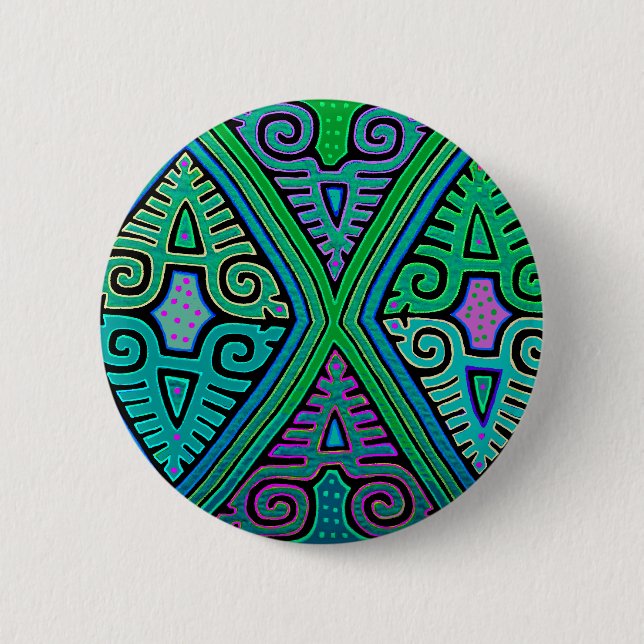 Kuna Indian Diamond Mola Button (Vorderseite)